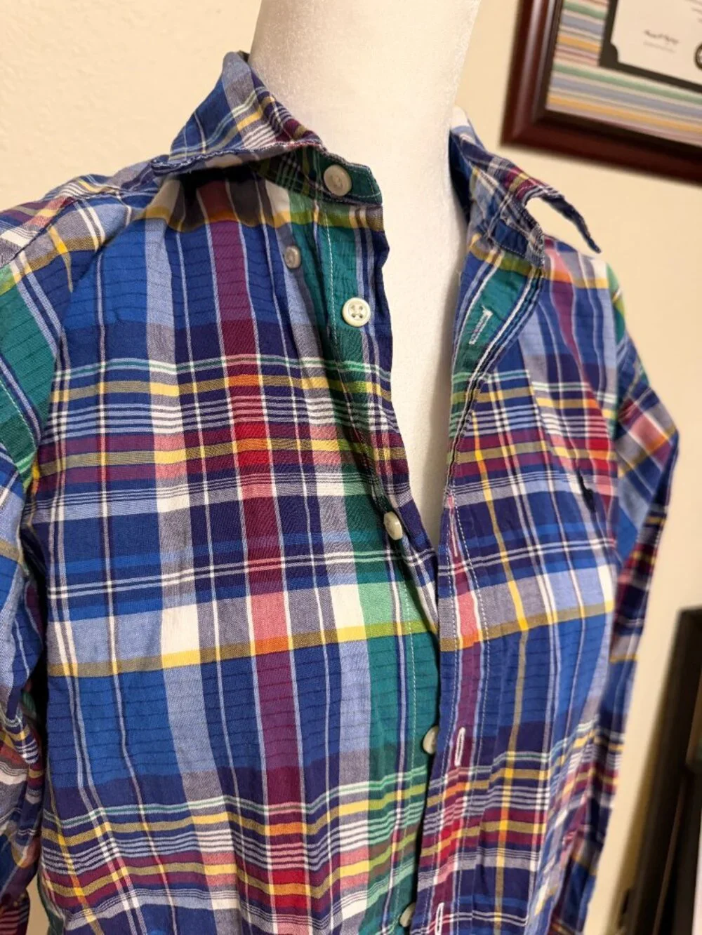 Ralph Lauren Multicolor Plaid Button-Down Shirt Size Large